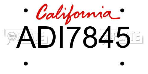 ADI7845 California License Plate