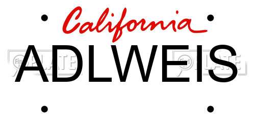 ADLWEIS California License Plate