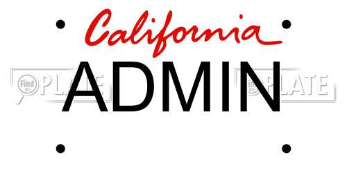 ADMIN California License Plate