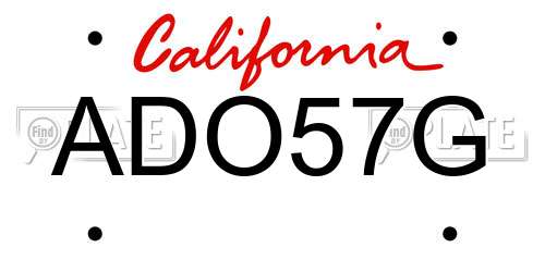 ADO57G California License Plate
