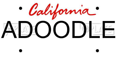 ADOODLE California License Plate