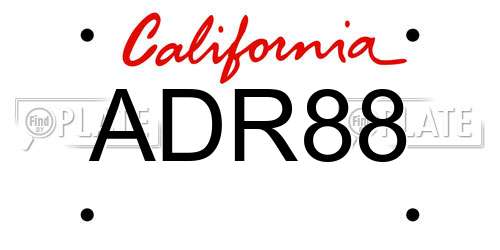 ADR88 California License Plate