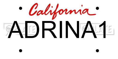 ADRINA1 California License Plate