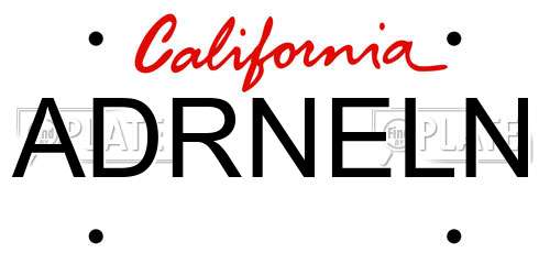 ADRNELN California License Plate