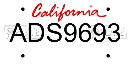 ADS9693 California License Plate