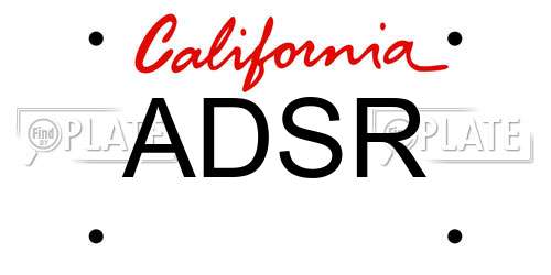ADSR California License Plate