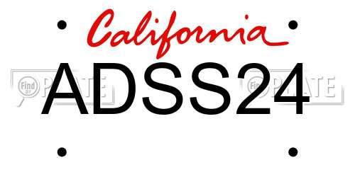 ADSS24 California License Plate