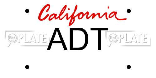 ADT California License Plate
