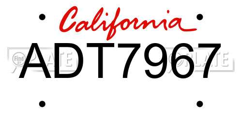 ADT7967 California License Plate