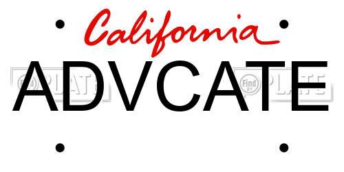 ADVCATE California License Plate