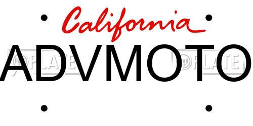 ADVMOTO California License Plate