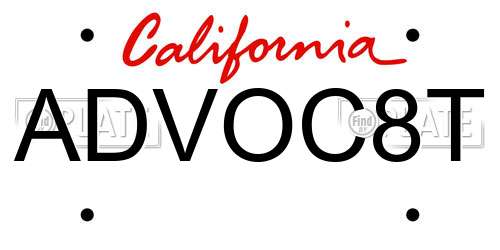 ADVOC8T California License Plate