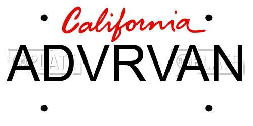 ADVRVAN California License Plate