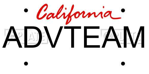 ADVTEAM California License Plate