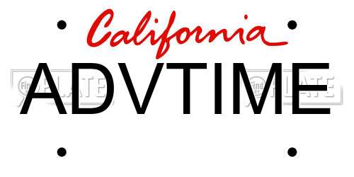 ADVTIME California License Plate