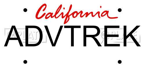 ADVTREK California License Plate