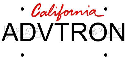 ADVTRON California License Plate