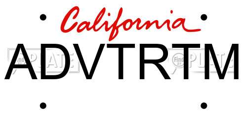 ADVTRTM California License Plate