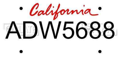 ADW5688 California License Plate