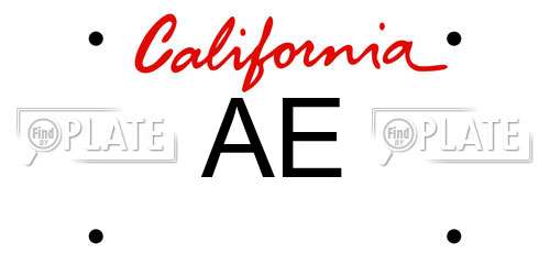 AE California License Plate