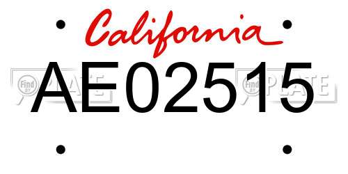 AE02515 California License Plate