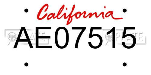 AE07515 California License Plate