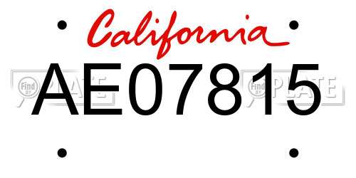 AE07815 California License Plate