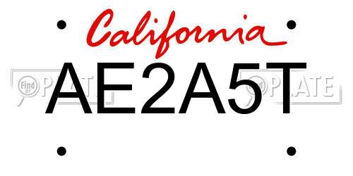 AE2A5T California License Plate