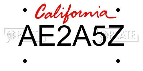 AE2A5Z California License Plate