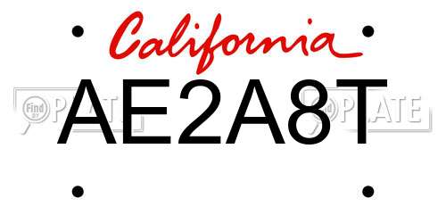 AE2A8T California License Plate