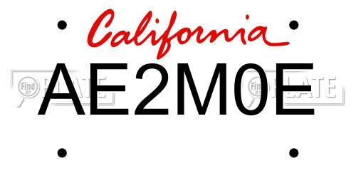 AE2M0E California License Plate