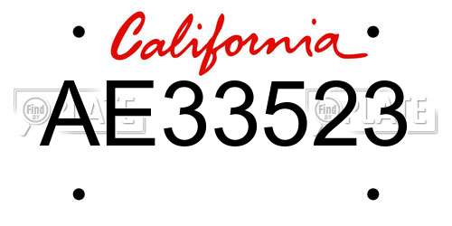 AE33523 California License Plate