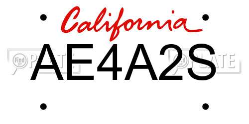 AE4A2S California License Plate