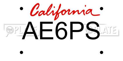 AE6PS California License Plate
