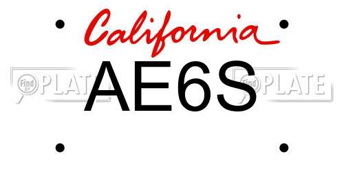 AE6S California License Plate