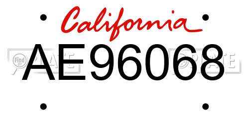 AE96068 California License Plate