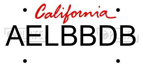 AELBBDB California License Plate