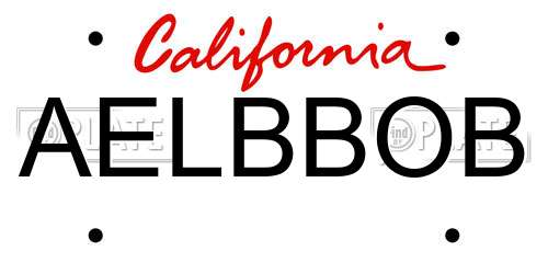 AELBBOB California License Plate