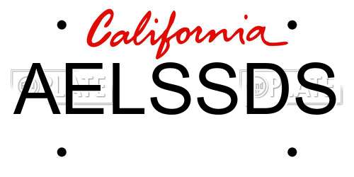 AELSSDS California License Plate
