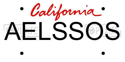 AELSSOS California License Plate