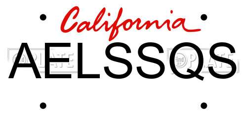 AELSSQS California License Plate