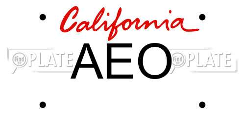 AEO California License Plate