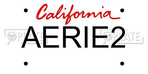 AERIE2 California License Plate