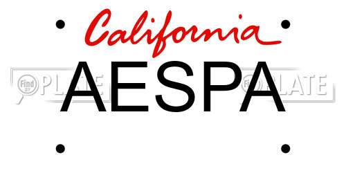 AESPA California License Plate