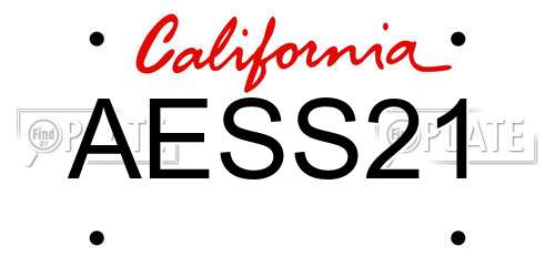 AESS21 California License Plate
