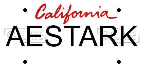 AESTARK California License Plate