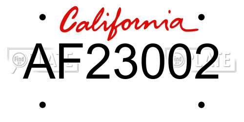 AF23002 California License Plate