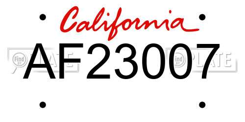 AF23007 California License Plate