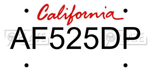 AF525DP California License Plate