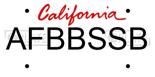 AFBBSSB California License Plate